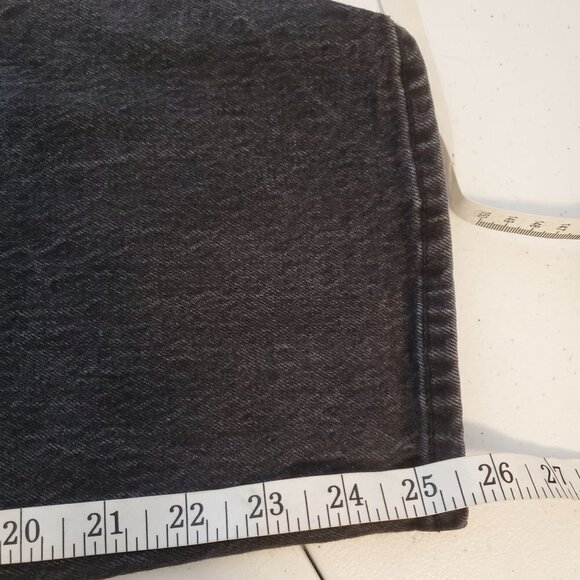 UNIVERSAL Thread 6 Vintage Straight Black Denim‎ Jeans Distressed - Picture 7 of 9